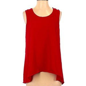 Red Sleeveless Blouse, Summer Tops, Flowy Loose Fit, Lined XS or S, Tunic